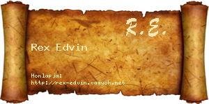 Rex Edvin névjegykártya